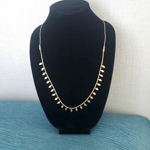 Marlyn Schiff Gold Tone Hammered Diamond Accent Necklace.NWOT